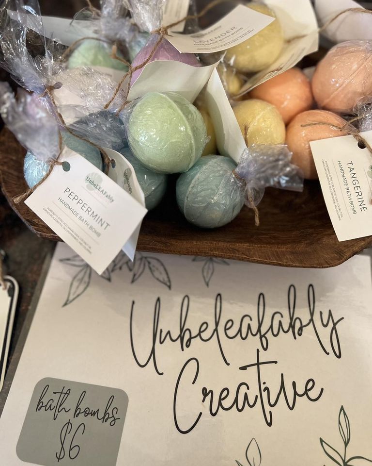 bowl of colorful bath bombs for sale